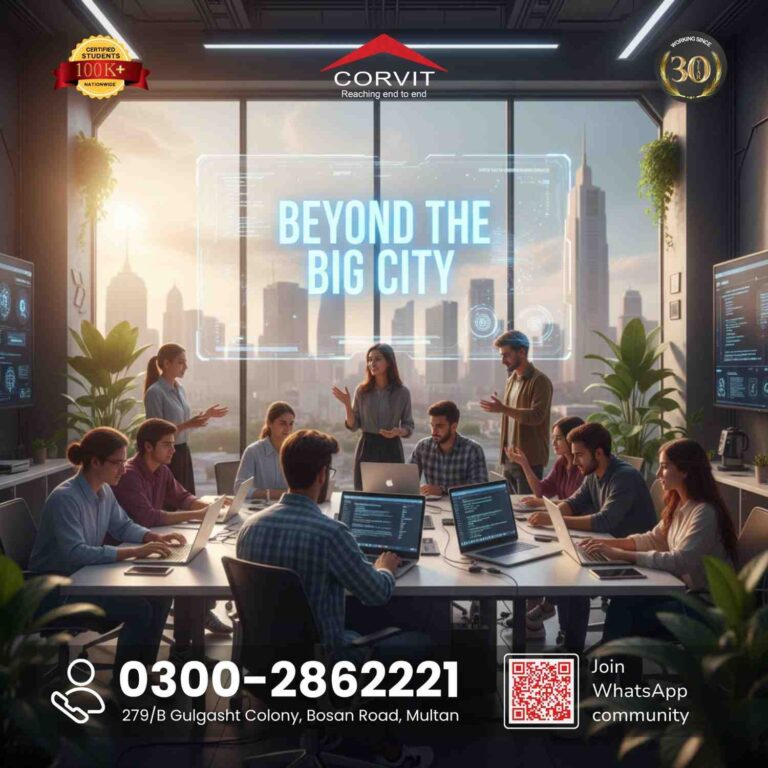 Corvit Systems Multan campus exterior - high-tech training center in Southern Punjab